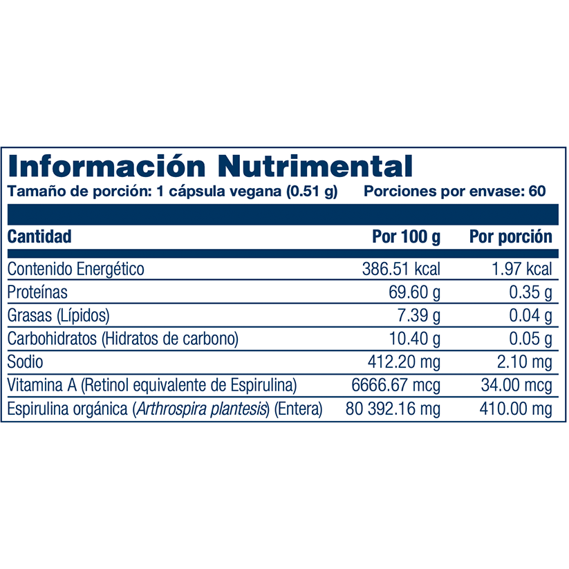 Solaray Spirulina Alga 410mg 60ct